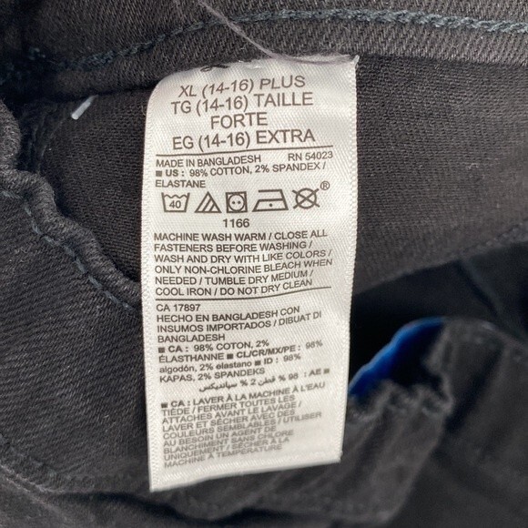 Old Navy Stretch Built-In Tough Skinny Denim Jeans Black Size XL 14-16 Plus - Picture 7 of 8